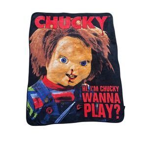 Chucky Child's Play Horror Movie Fleece Throw Blanket 60x48 Wanna Play Graphic